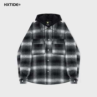 HXTIDE中国狐轩男装冬季短款带帽薄羽绒服90绒新款C100540017101