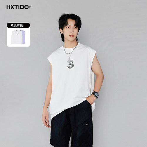 HXTIDE中国狐轩夏季纯棉男背心