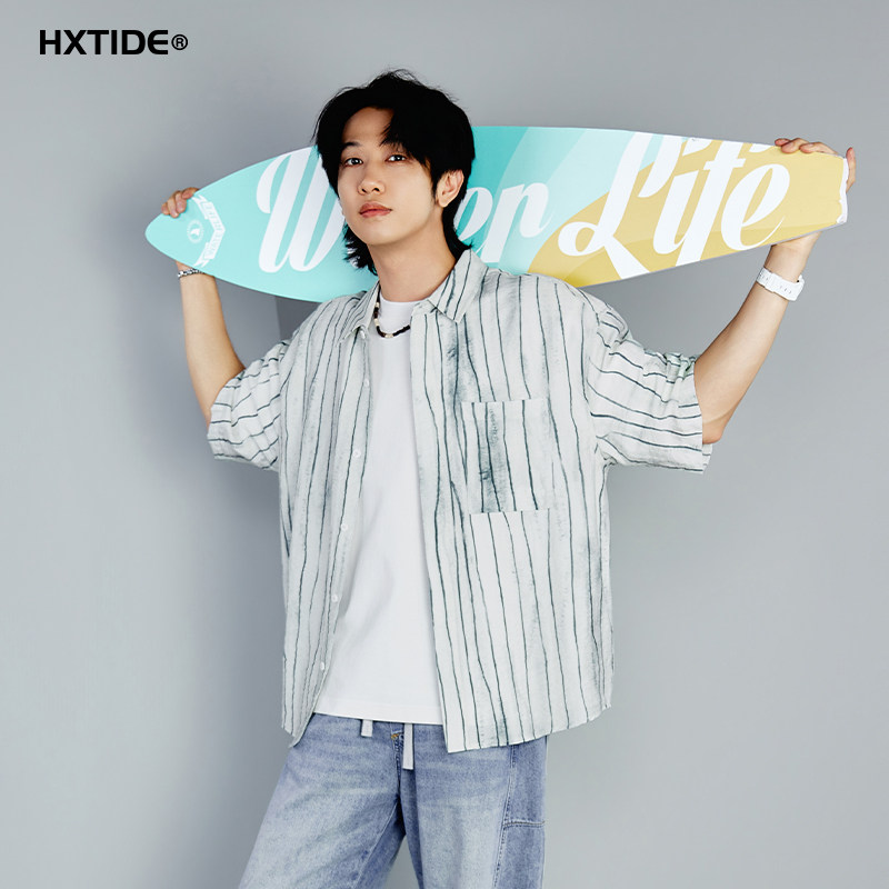 HXTIDE中国狐轩夏季男士衬衫