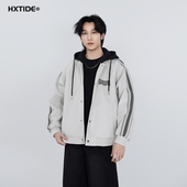HXTIDE中国狐轩男装 C105610012101 专柜同款 春季 假两件带帽茄克衫
