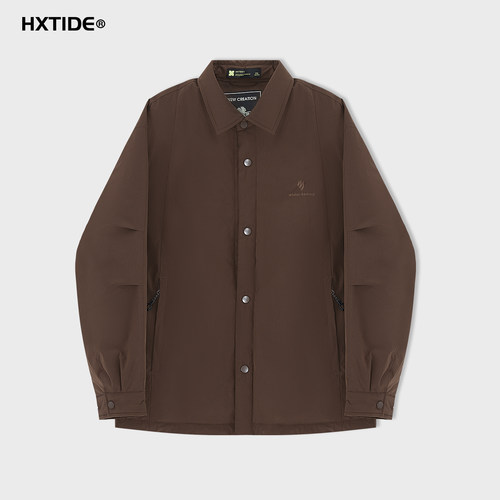 中国狐轩男装冬季短款翻领羽绒服