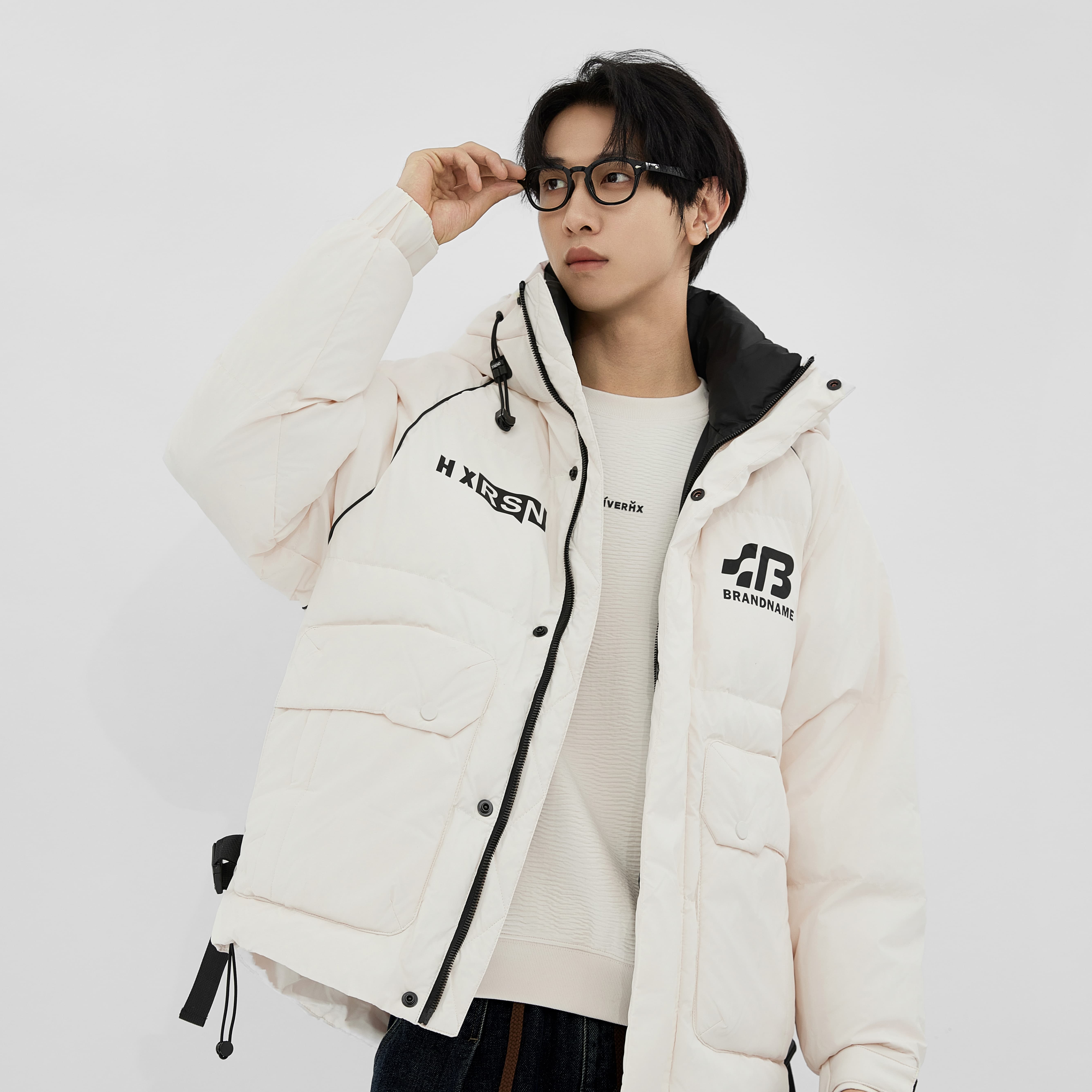 中国狐轩男装棉服冬季短款翻领新