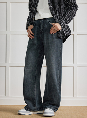 WAJ秋冬430g重磅石磨炒砂水洗微喇牛仔裤男日系复古高级感喇叭裤