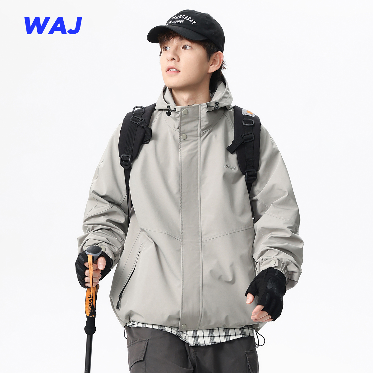 三防户外运动连帽开衫冲锋夹克男