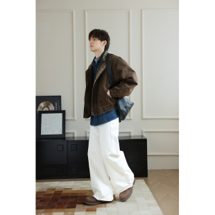 WAJ美式 夹克男290g重磅vintage老钱风外套 复古巴伯尔工艺水洗工装