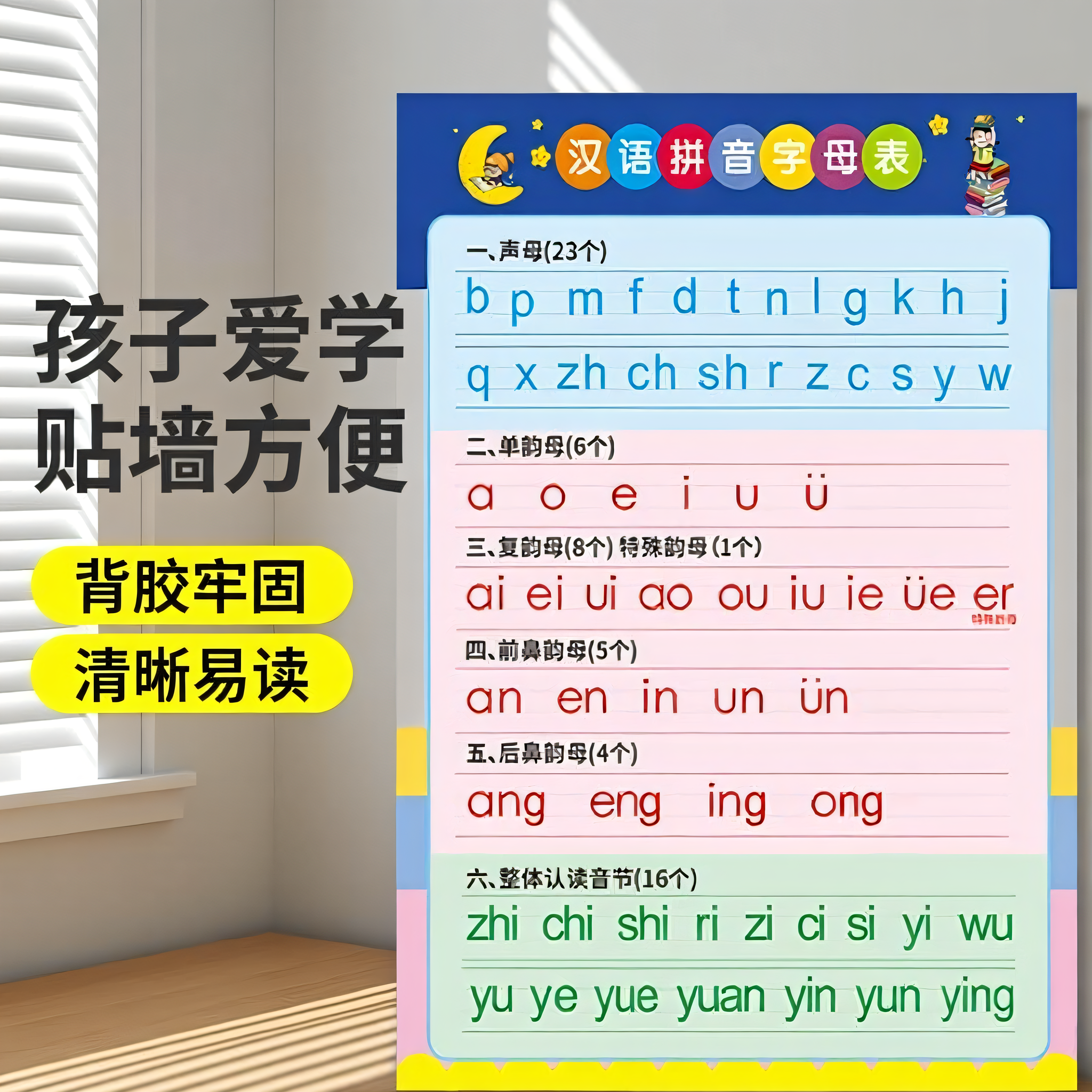 拼音字母表墙贴画海报乘法口诀10十以内加减法小学早教好习惯养成儿