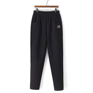 高档加绒加厚休闲裤女秋冬季新款洋气宽松显瘦百搭时尚高腰直筒裤