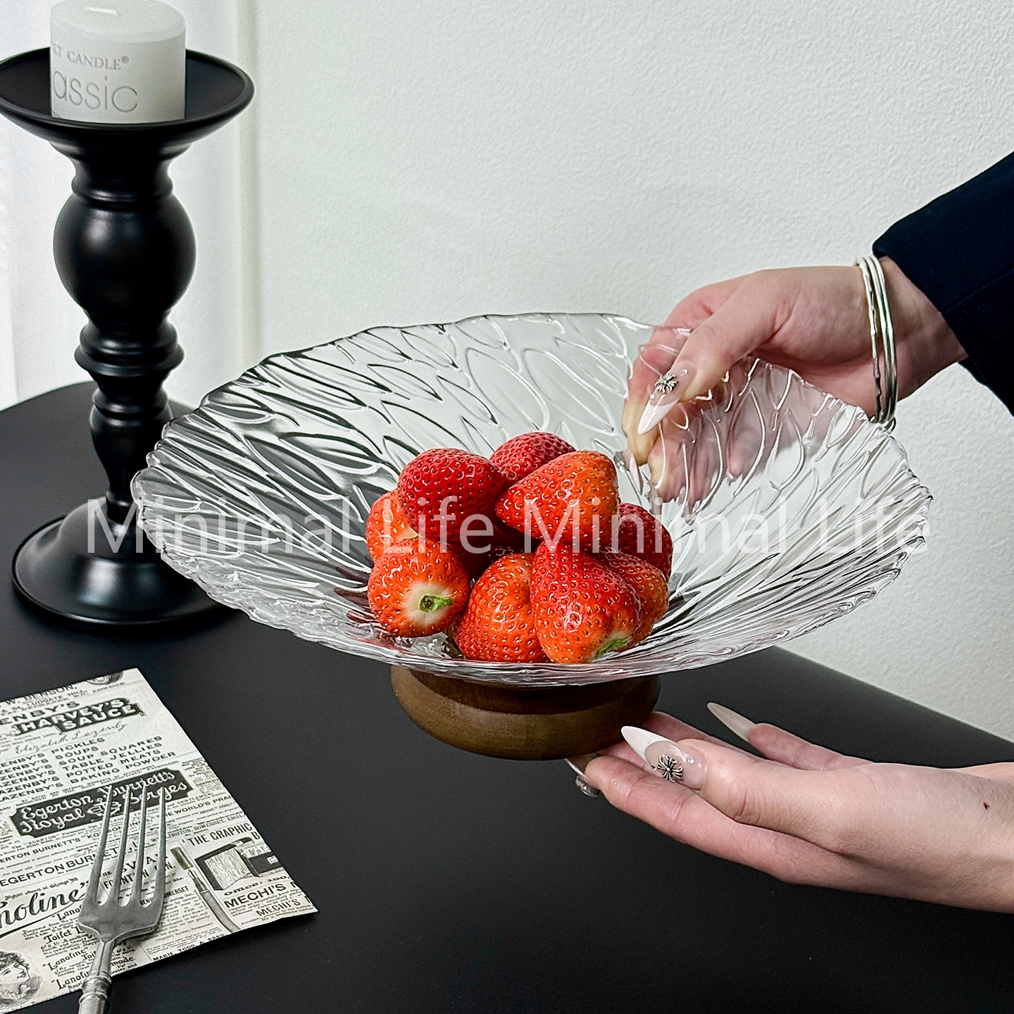 2025新款轻奢高端玻璃水果盘家用