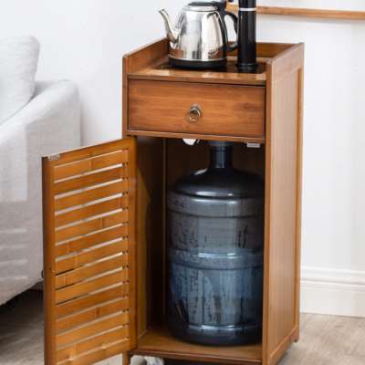 可移动茶台烧水壶一体套装茶水柜实木家用小茶桌边几水桶置物架子