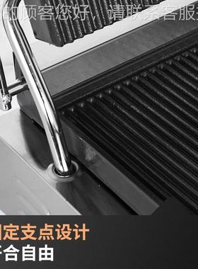 IRK冠佳商双加电厚扒板烤肉牛扒猪用扒不锈钢双头全坑面压板扒炉