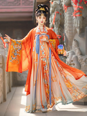 SHANHAIPING HANFU 여성 원피스 가슴 블렌딩 스커트 LAR