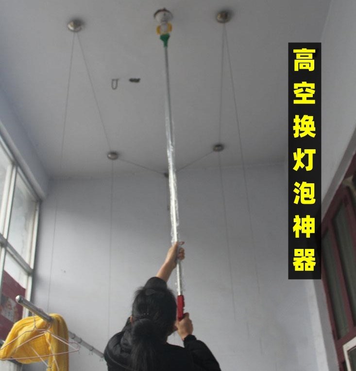 高空换灯泡神器伸缩杆安装高处灯泡机械手摘水果神器摘果子换灯器