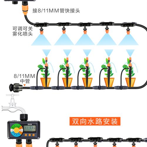 大屏双路雨感控制器两路任意控制浇水自动浇花器定时智能灌溉