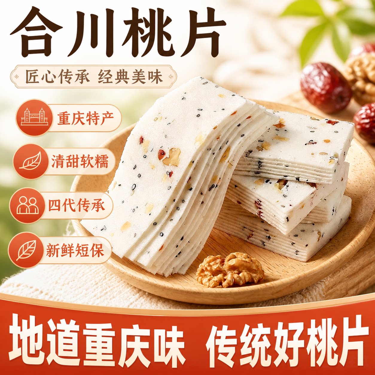重庆特产合川桃片糕零食网红爆款2026新款休闲下午茶点心旗舰店