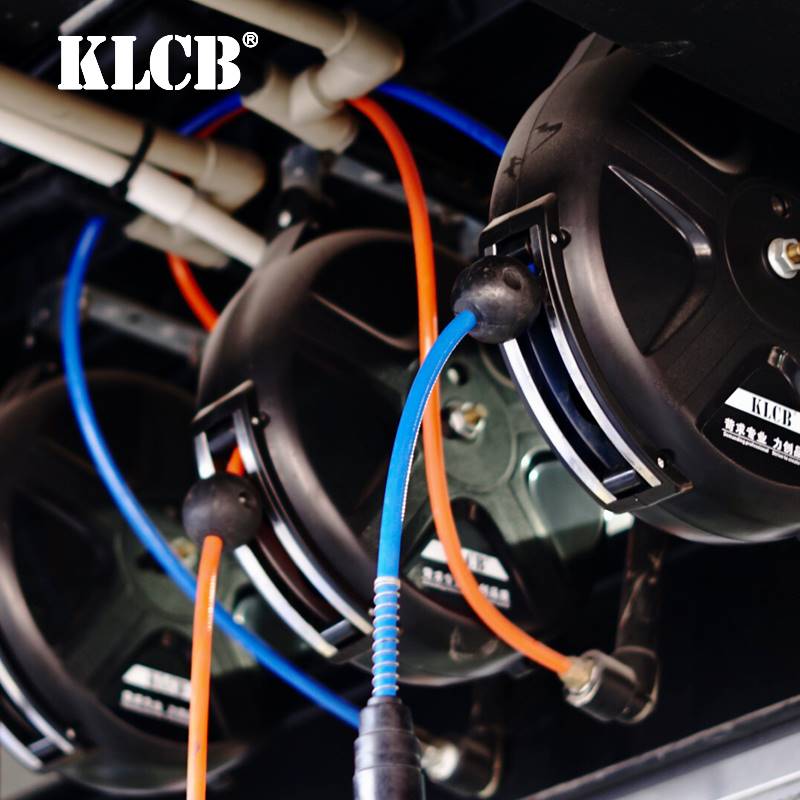 KLCB苛力电鼓气鼓自动伸缩高压水鼓洗车美容设备双管泡沫鼓卷管器