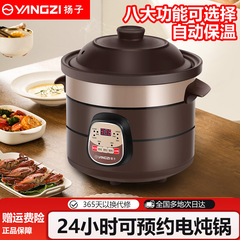 扬子电炖锅煲汤锅家用紫砂锅炖汤炖锅电炖盅陶瓷煮粥烹饪机电砂锅