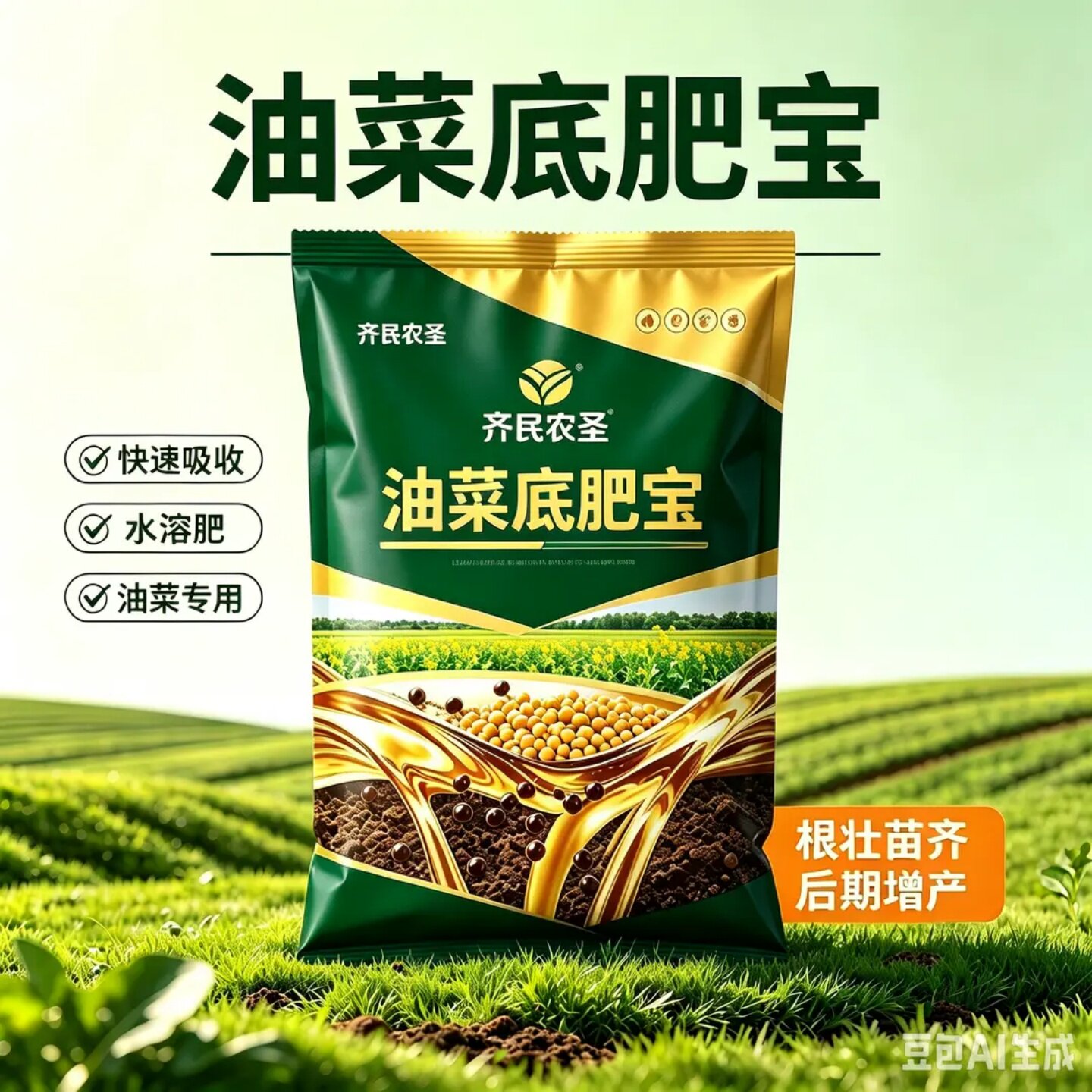 齐民农圣油菜底肥宝快速吸收水溶肥油菜专用根壮苗齐后期增产促绿