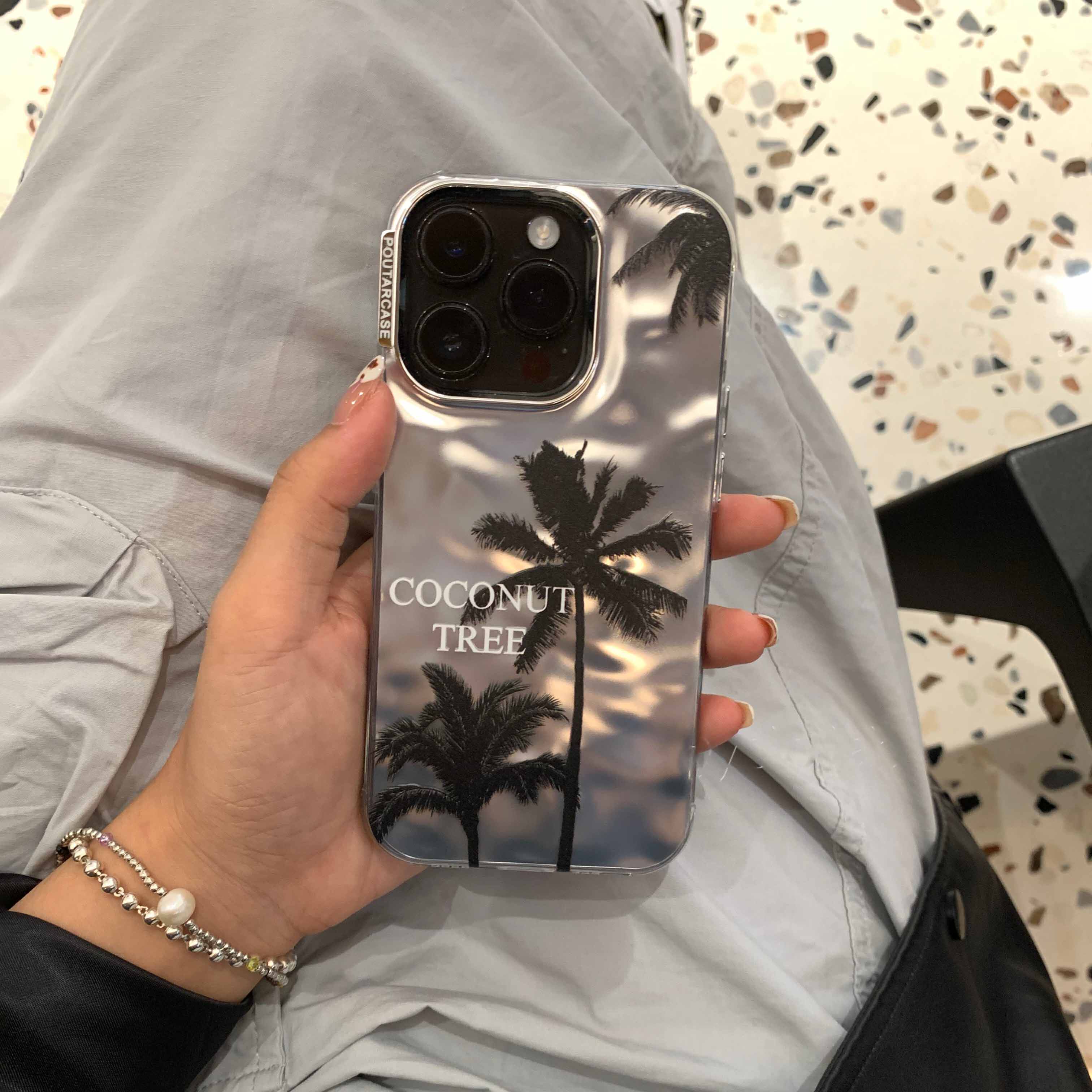 冷淡风银色水波纹椰树ins简约适用iPhone16promax女苹果16硅胶防摔14/15promax手机壳小米13/14Ultra百搭情侣,3C数码配件,手机保护套/壳,淘宝优惠券,粉丝福利购,淘宝优惠卷