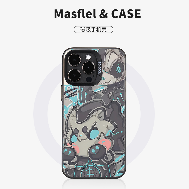 苹果15磨砂磁吸手机壳动漫