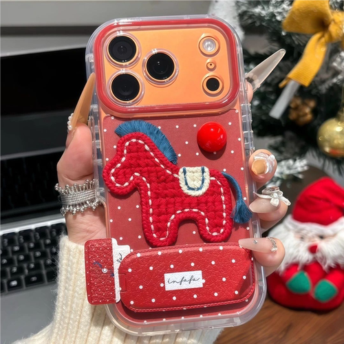 适用苹果17promax红马手机壳