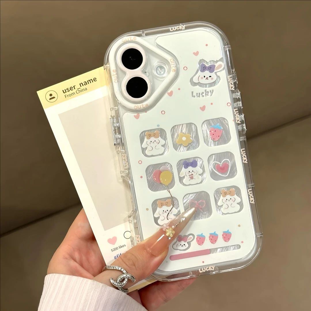 九宫格全球兔子插画适用iPhone17/16promax手机壳小米17/15新款华为pura80/70卡通vivos50软findX9女款Reno15,3C数码配件,手机保护套/壳,淘宝优惠券,粉丝福利购,淘宝优惠卷