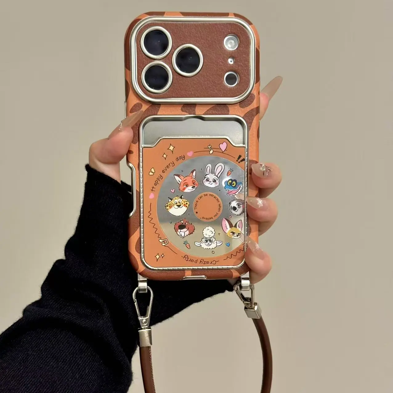 皮质趣味CD唱片动物城挂绳卡包壳适用iPhone17PROMAX手机壳小众卡通阿里苹果16PRO韩系15plus全包13保护套,3C数码配件,手机保护套/壳,淘宝优惠券,粉丝福利购,淘宝优惠卷