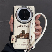 手机壳卡通Pura80情侣苹果13 气垫皮纹趴趴可爱小狗挂绳适用华为Mater70Pro 17Proins风小众保护套