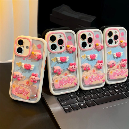 适用iPhone16/15promaxa1236爱心星之卡比贴件手机壳小米15/14可爱红米K80/70趣味华为pura70新款mate70软壳