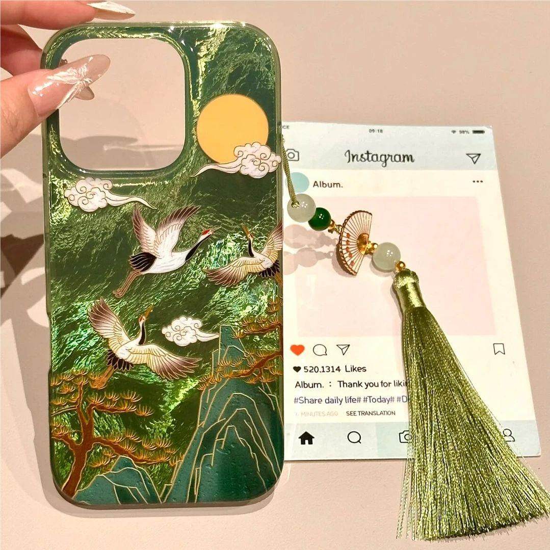 国风祥云仙鹤新中式手机壳适用iPhone16/15promax情侣小米15/14软壳红米K70/80ins风超火保护套vivoX200小众,3C数码配件,手机保护套/壳,淘宝优惠券,粉丝福利购,淘宝优惠卷
