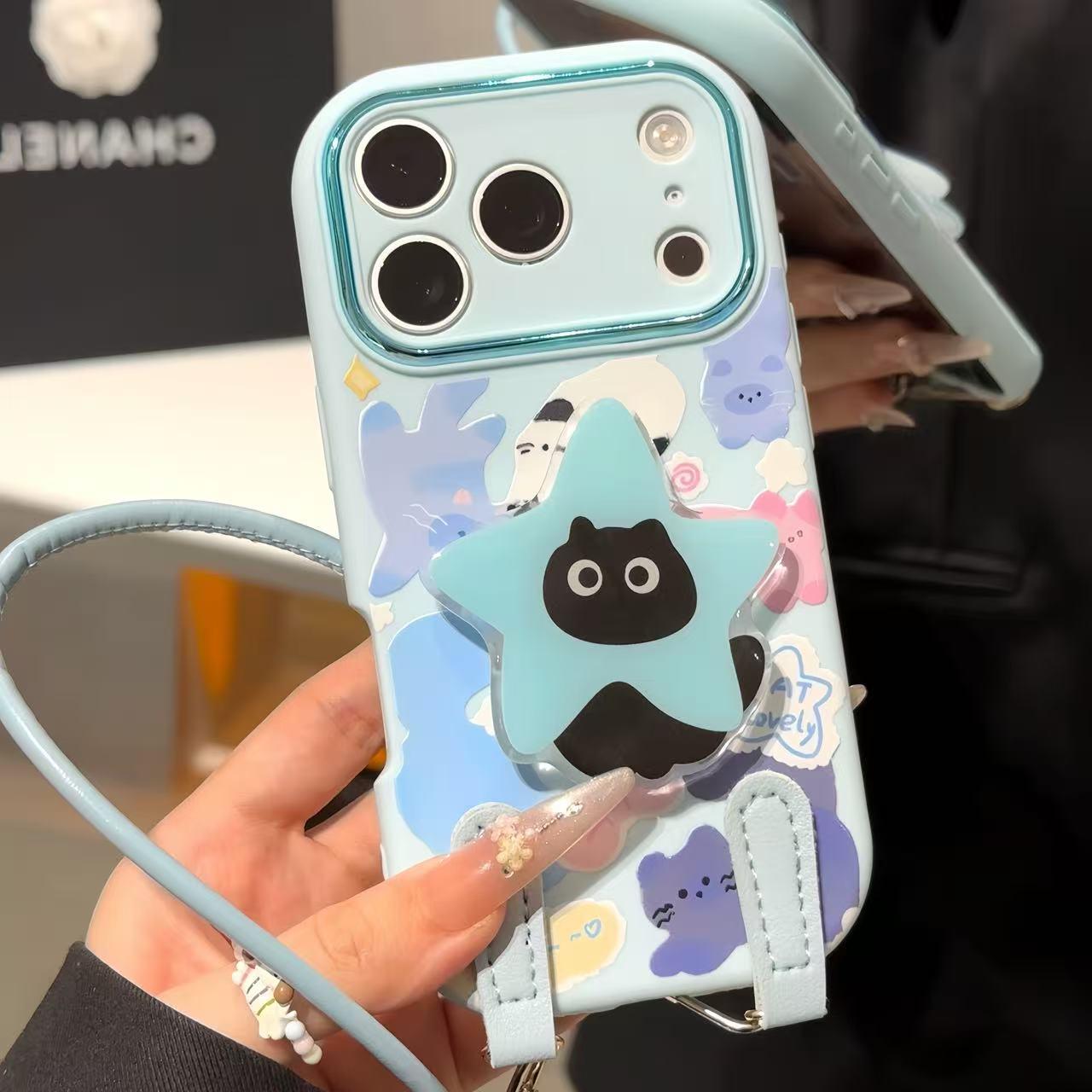 苹果17/16可爱小猫挂绳手机壳女