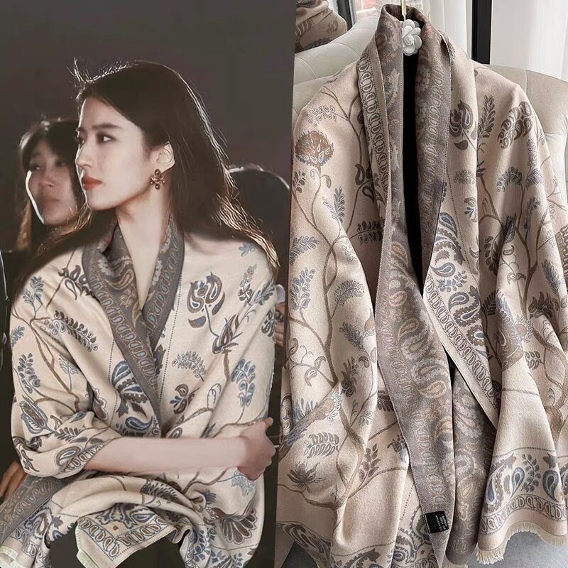 仿羊绒防晒披肩空调房丝巾厂家夏季外搭装饰围巾两用多用外套