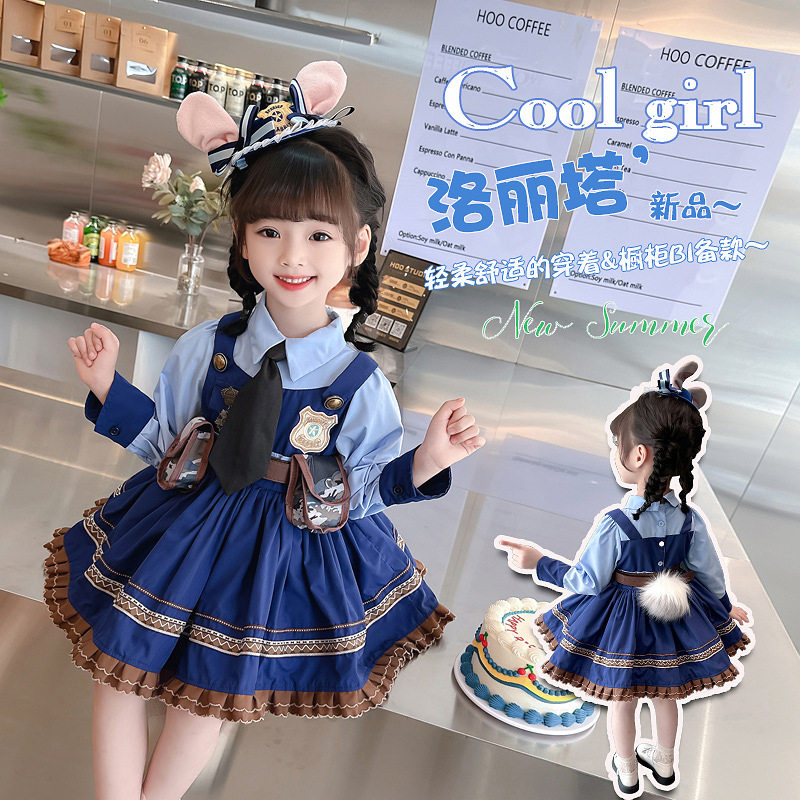 女童连衣裙朱迪兔子警官小女孩
