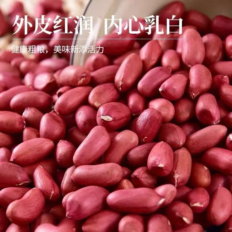 东北新货四粒红皮花生米去壳红皮花生米红衣花生米红皮花生米