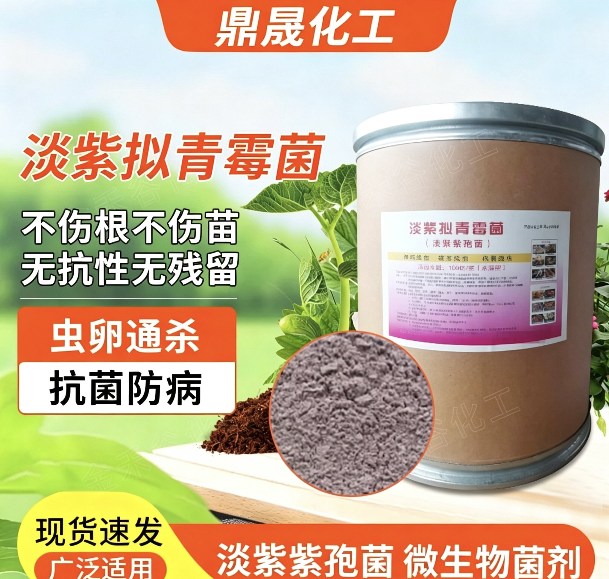 淡紫拟青霉菌全水溶淡紫拟青霉预防根结线虫根茎线虫淡紫紫孢菌