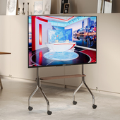 可移动电视落地支架推车置物架不锈钢移动架带万向轮支持32 75寸