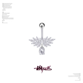 一枚钉儿脐钉女蝴蝶爆闪超亮华子f136钛合金脐环不过敏发炎吊坠