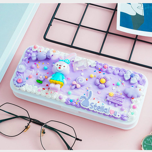 儿童diy手工自制奶油胶文具盒材料包儿童女孩益智玩具生日礼物