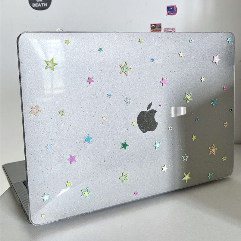 彩色星星满天星电脑壳适用苹果macbookair保护壳2025款笔记本M32电脑pro套macpro14寸透明膜配件高级感女简约