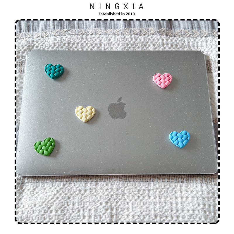 ins立体编制爱心电脑壳适用苹果macbookair保护壳2025款笔记本M432电脑pro套macpro14寸透明膜配件16高级感女