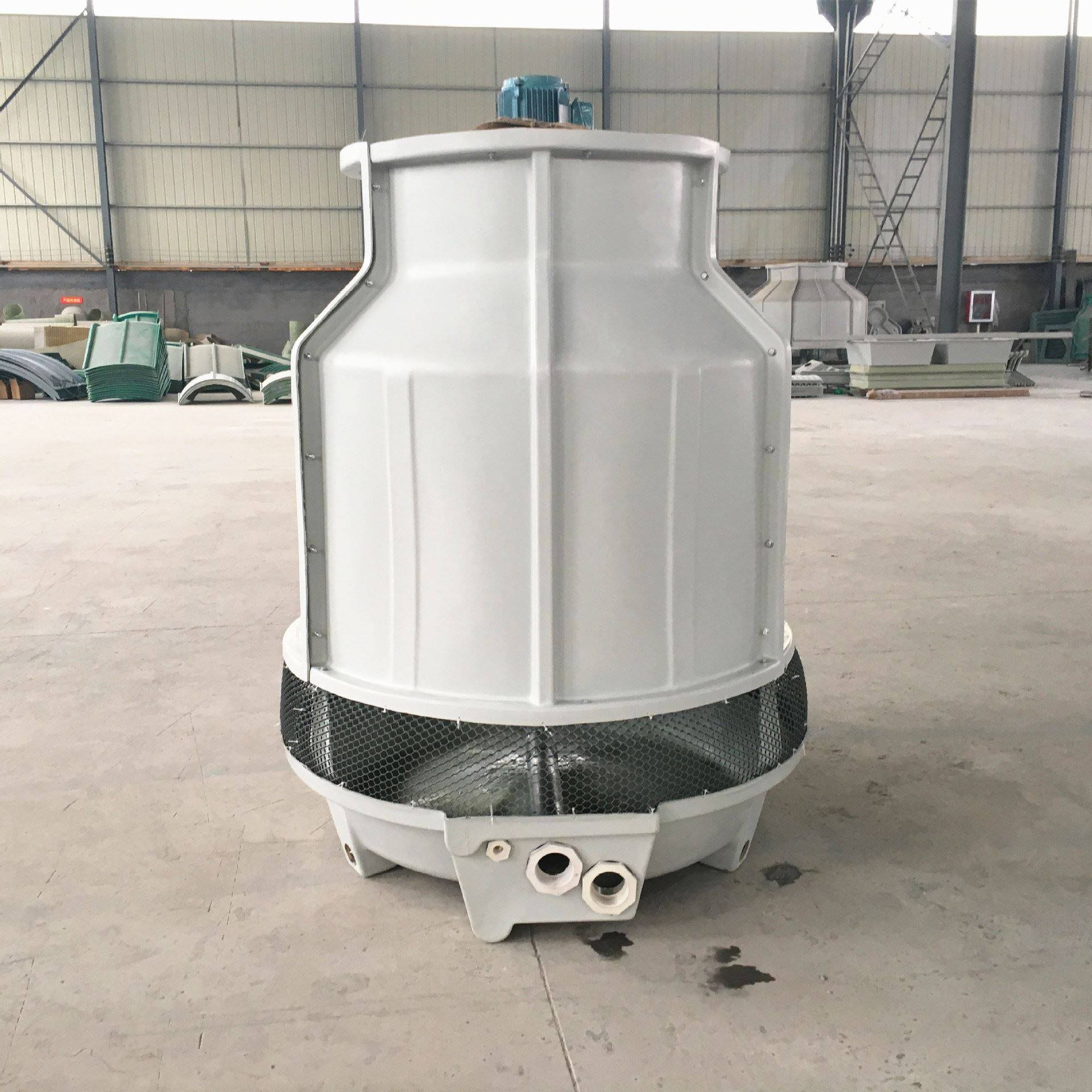 供应冷库冷藏室空调用冷却塔 30t/h 玻璃钢圆形逆流冷却塔集水盘