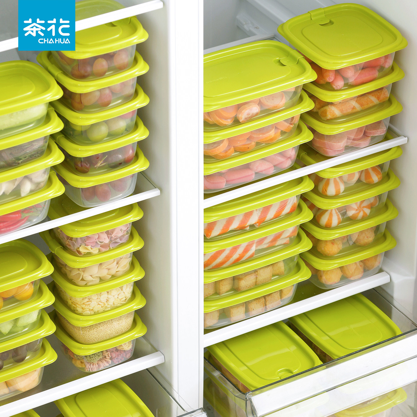 CHAHUA茶花保鲜盒冰箱水果保鲜收纳盒长方形透明厨房外带摆摊户外,餐饮具,保鲜盒,淘宝优惠券,粉丝福利购,淘宝优惠卷