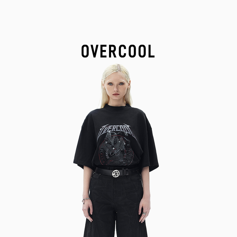 OVERCOOL短袖夏季新款纯棉宽松青少年男潮流美式高端潮牌情侣T恤
