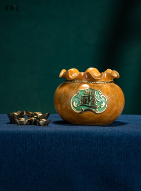 全铜制品日锦，豆锦，聚宝盆，铜饰品，家居饰品，客厅，入口，办