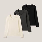 T恤打底衫 ss26454 款 长袖 丽丽姐专属 纯色V领简约修身