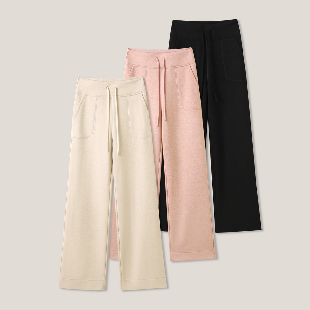 【辰大嗓严选】“lu感糯米裤”显瘦垂感羊毛休闲直筒裤ss26463