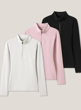 【丽丽姐专属】秋冬抓绒修身羊绒蛋白立领打底衫ss26477