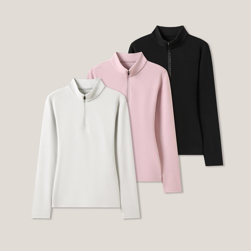 【丽丽姐专属】秋冬抓绒修身羊绒蛋白立领打底衫ss26477