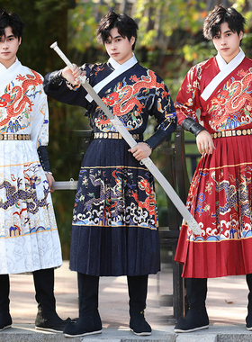 原创汉服明制飞鱼服男女情侣同款龙袍锦衣卫曳撒日常非古装伴郎服