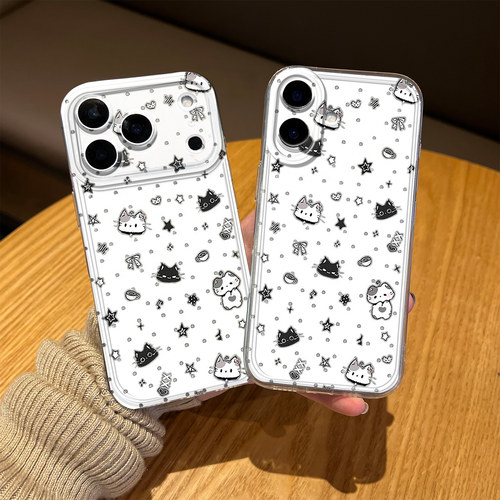 适用小猫手机壳星星波点