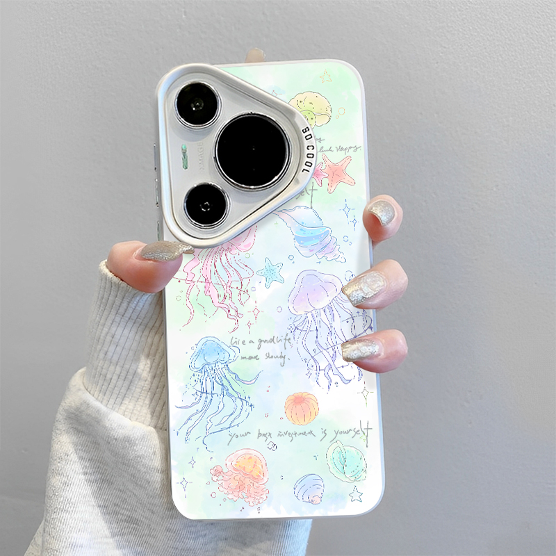 彩色水母手机壳多巴胺涂鸦梦幻